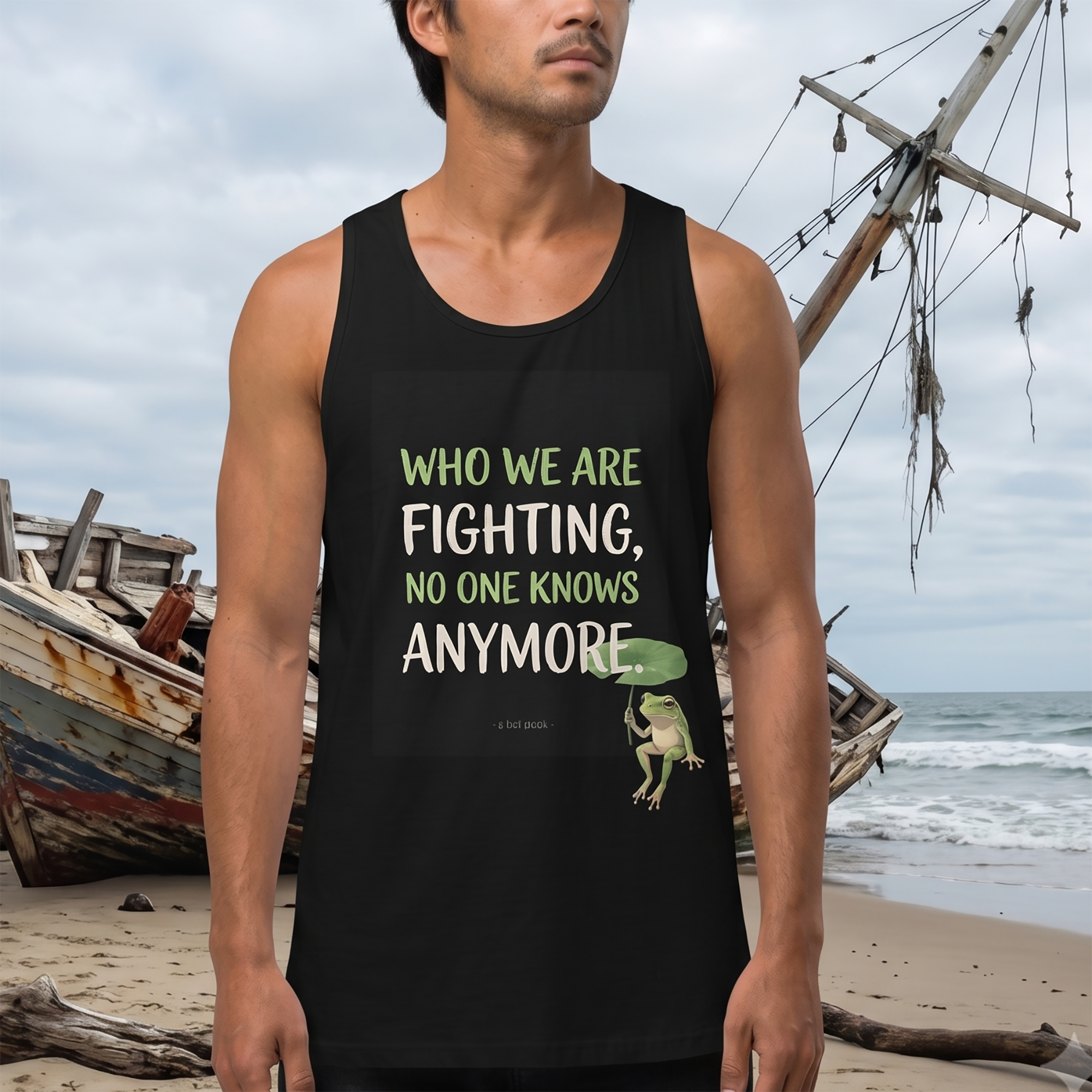 "Thinking Froggy" Graphic Tank Top - Men's Premium Tank Top (Froggy Series)