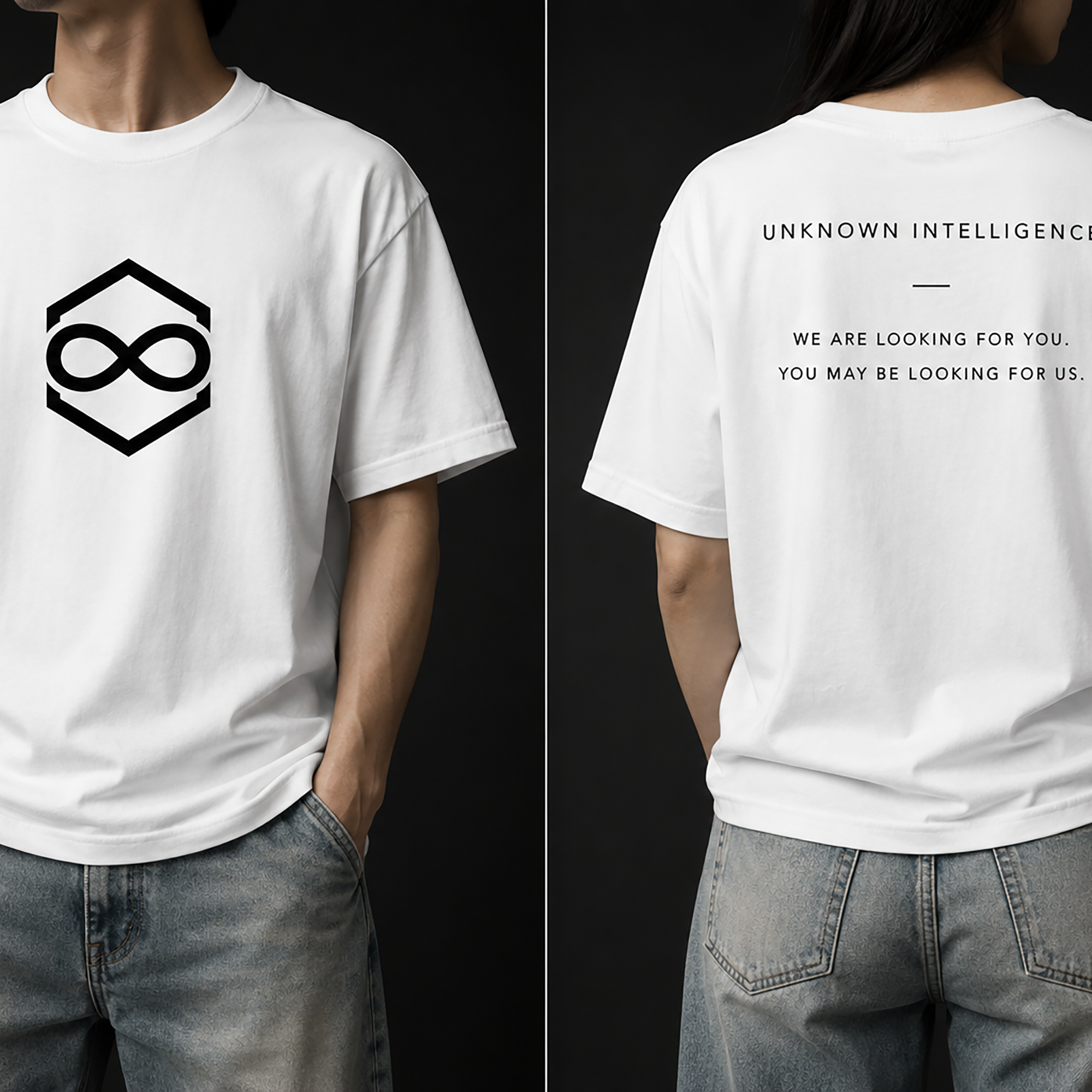SIGNAL-001 - UNKNOWN INTELLIGENCE グラフィックTシャツ - Solid Black / ユニセックスクラシックTシャツ